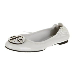 Tory Burch White Patent Reva Flat